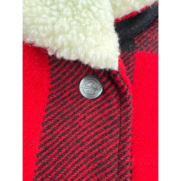 Woolrich Giant Buffalo wool vest plaid red size M - Picture 2 of 9